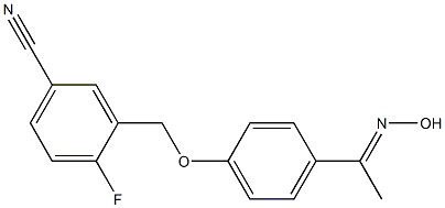 4-fluoro-3-{4-[1-(hydroxyimino)ethyl]phenoxymethyl}benzonitrile Struktur