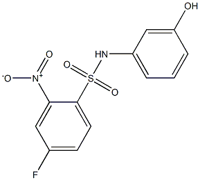 4-fluoro-N-(3-hydroxyphenyl)-2-nitrobenzene-1-sulfonamide Struktur