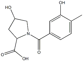 4-hydroxy-1-(3-hydroxy-4-methylbenzoyl)pyrrolidine-2-carboxylic acid Struktur