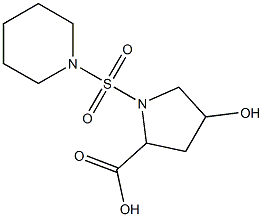 4-hydroxy-1-(piperidine-1-sulfonyl)pyrrolidine-2-carboxylic acid Struktur