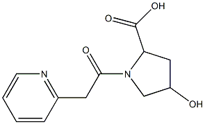 4-hydroxy-1-[2-(pyridin-2-yl)acetyl]pyrrolidine-2-carboxylic acid Struktur