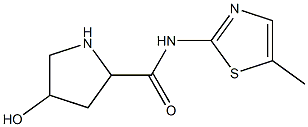 4-hydroxy-N-(5-methyl-1,3-thiazol-2-yl)pyrrolidine-2-carboxamide Struktur