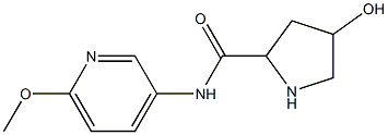 4-hydroxy-N-(6-methoxypyridin-3-yl)pyrrolidine-2-carboxamide Struktur