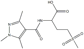 4-methanesulfonyl-2-[(1,3,5-trimethyl-1H-pyrazol-4-yl)formamido]butanoic acid Struktur