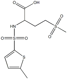 4-methanesulfonyl-2-[(5-methylthiophene-2-)sulfonamido]butanoic acid Struktur