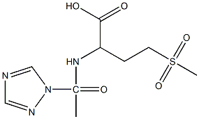 4-methanesulfonyl-2-[1-(1H-1,2,4-triazol-1-yl)acetamido]butanoic acid Struktur