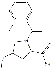 4-methoxy-1-(2-methylbenzoyl)pyrrolidine-2-carboxylic acid Struktur