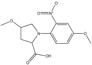 4-methoxy-1-(4-methoxy-2-nitrophenyl)pyrrolidine-2-carboxylic acid Struktur