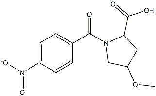 4-methoxy-1-(4-nitrobenzoyl)pyrrolidine-2-carboxylic acid Struktur