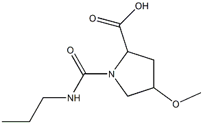 4-methoxy-1-(propylcarbamoyl)pyrrolidine-2-carboxylic acid Struktur