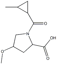 4-methoxy-1-[(2-methylcyclopropyl)carbonyl]pyrrolidine-2-carboxylic acid Struktur