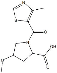 4-methoxy-1-[(4-methyl-1,3-thiazol-5-yl)carbonyl]pyrrolidine-2-carboxylic acid Struktur