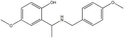 4-methoxy-2-(1-{[(4-methoxyphenyl)methyl]amino}ethyl)phenol Struktur