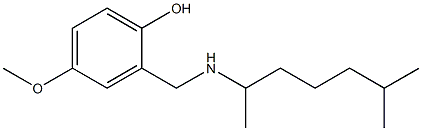 4-methoxy-2-{[(6-methylheptan-2-yl)amino]methyl}phenol Struktur