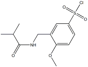 4-methoxy-3-[(2-methylpropanamido)methyl]benzene-1-sulfonyl chloride Struktur