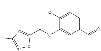 4-methoxy-3-[(3-methyl-1,2-oxazol-5-yl)methoxy]benzaldehyde Struktur