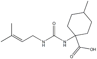 4-methyl-1-{[(3-methylbut-2-en-1-yl)carbamoyl]amino}cyclohexane-1-carboxylic acid Struktur