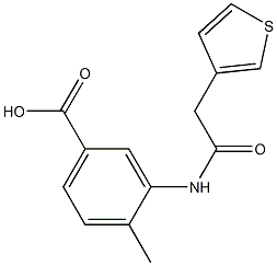 4-methyl-3-[2-(thiophen-3-yl)acetamido]benzoic acid Struktur