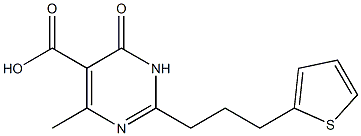 4-methyl-6-oxo-2-(3-thien-2-ylpropyl)-1,6-dihydropyrimidine-5-carboxylic acid Struktur