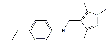 4-propyl-N-[(1,3,5-trimethyl-1H-pyrazol-4-yl)methyl]aniline Struktur