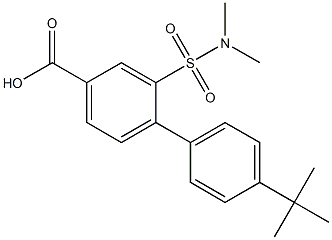 4'-tert-butyl-2-[(dimethylamino)sulfonyl]-1,1'-biphenyl-4-carboxylic acid Struktur