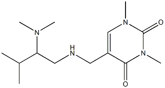 5-({[2-(dimethylamino)-3-methylbutyl]amino}methyl)-1,3-dimethyl-1,2,3,4-tetrahydropyrimidine-2,4-dione Struktur