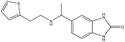 5-(1-{[2-(thiophen-2-yl)ethyl]amino}ethyl)-2,3-dihydro-1H-1,3-benzodiazol-2-one Struktur