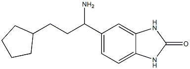 5-(1-amino-3-cyclopentylpropyl)-2,3-dihydro-1H-1,3-benzodiazol-2-one Struktur