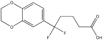 5-(2,3-dihydro-1,4-benzodioxin-6-yl)-5,5-difluoropentanoic acid Struktur