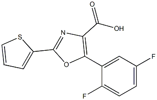 5-(2,5-difluorophenyl)-2-(thiophen-2-yl)-1,3-oxazole-4-carboxylic acid Struktur