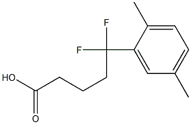 5-(2,5-dimethylphenyl)-5,5-difluoropentanoic acid Struktur