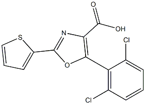 5-(2,6-dichlorophenyl)-2-(thiophen-2-yl)-1,3-oxazole-4-carboxylic acid Struktur