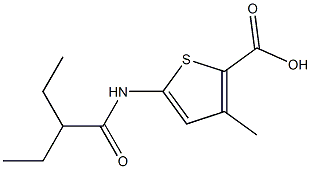 5-(2-ethylbutanamido)-3-methylthiophene-2-carboxylic acid Struktur