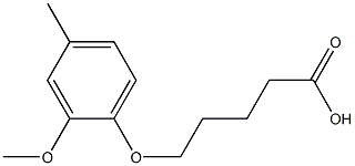 5-(2-methoxy-4-methylphenoxy)pentanoic acid Struktur