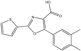 5-(3,4-dimethylphenyl)-2-(thiophen-2-yl)-1,3-oxazole-4-carboxylic acid Struktur