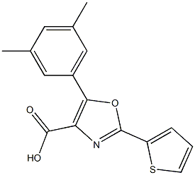 5-(3,5-dimethylphenyl)-2-(thiophen-2-yl)-1,3-oxazole-4-carboxylic acid Struktur