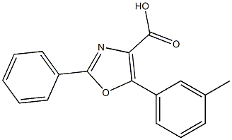 5-(3-methylphenyl)-2-phenyl-1,3-oxazole-4-carboxylic acid Struktur