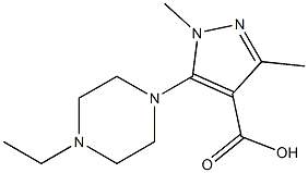 5-(4-ethylpiperazin-1-yl)-1,3-dimethyl-1H-pyrazole-4-carboxylic acid Struktur