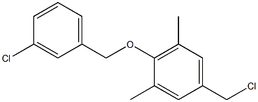 5-(chloromethyl)-2-[(3-chlorophenyl)methoxy]-1,3-dimethylbenzene Struktur