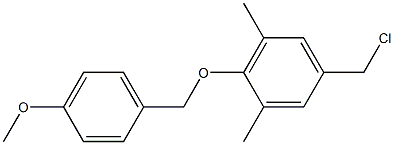 5-(chloromethyl)-2-[(4-methoxyphenyl)methoxy]-1,3-dimethylbenzene Struktur