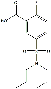 5-(dipropylsulfamoyl)-2-fluorobenzoic acid Struktur