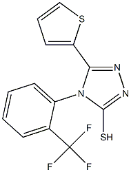 5-(thiophen-2-yl)-4-[2-(trifluoromethyl)phenyl]-4H-1,2,4-triazole-3-thiol Struktur