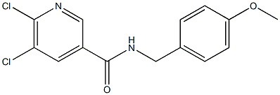 5,6-dichloro-N-[(4-methoxyphenyl)methyl]pyridine-3-carboxamide Struktur