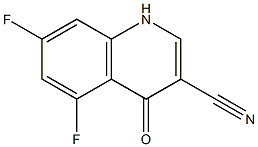 5,7-difluoro-4-oxo-1,4-dihydroquinoline-3-carbonitrile Struktur