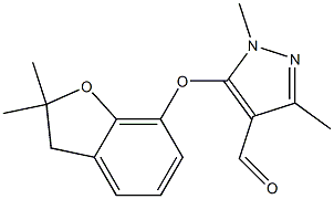 5-[(2,2-dimethyl-2,3-dihydro-1-benzofuran-7-yl)oxy]-1,3-dimethyl-1H-pyrazole-4-carbaldehyde Struktur