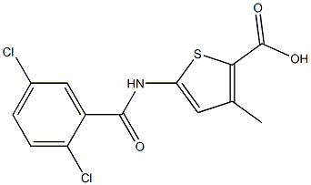 5-[(2,5-dichlorobenzene)amido]-3-methylthiophene-2-carboxylic acid Struktur