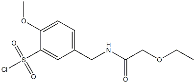 5-[(2-ethoxyacetamido)methyl]-2-methoxybenzene-1-sulfonyl chloride Struktur