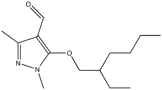 5-[(2-ethylhexyl)oxy]-1,3-dimethyl-1H-pyrazole-4-carbaldehyde Struktur