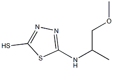 5-[(2-methoxy-1-methylethyl)amino]-1,3,4-thiadiazole-2-thiol Struktur