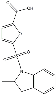 5-[(2-methyl-2,3-dihydro-1H-indole-1-)sulfonyl]furan-2-carboxylic acid Struktur